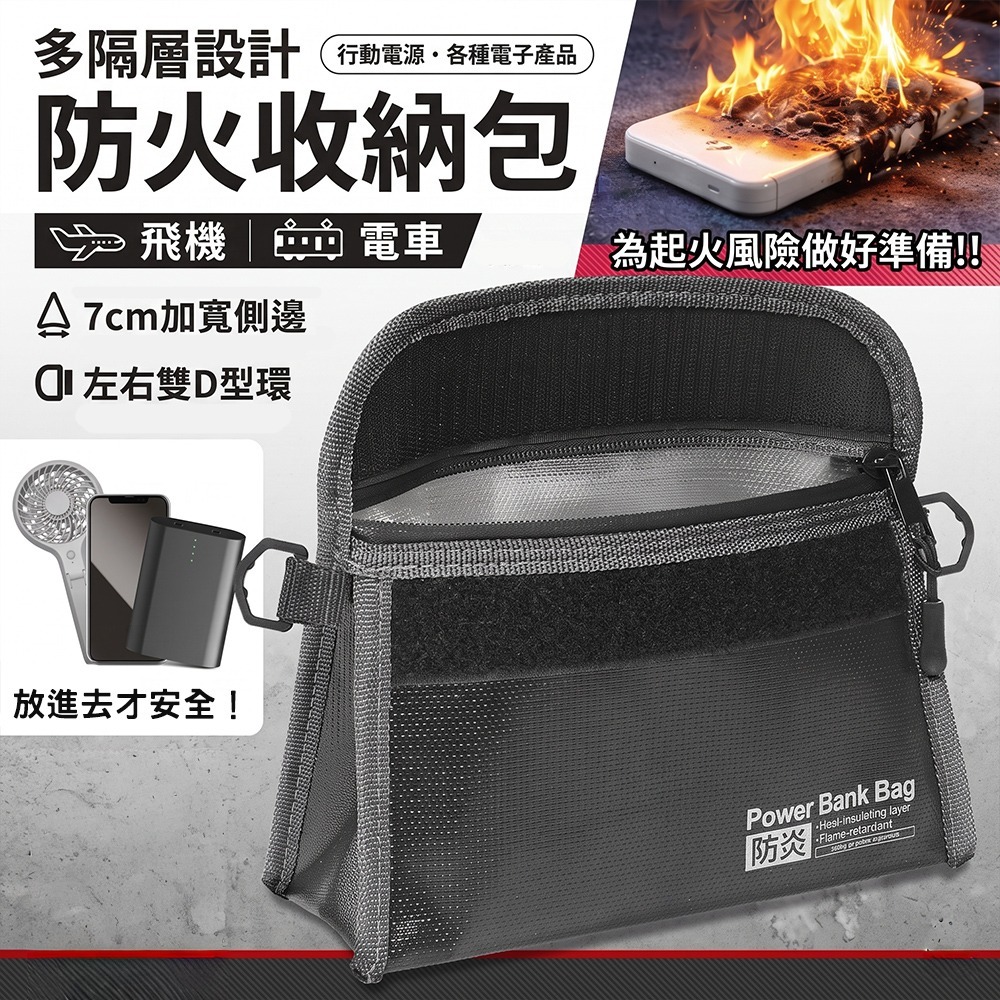 ｜保庇防災所｜防災士監修 HAC防爆阻燃袋 行動電源防爆袋 防燃收納包 防火包 隨身防爆包 防災用品 3C用品 保護袋-細節圖5