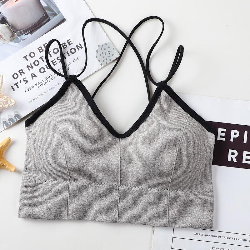 台灣現貨 😍韓版帶胸墊背心😍 性感網紅款 小可愛 細肩 舒適清涼 韓版小可愛 內搭 外搭 上衣 女裝 美背設計 短半上衣-細節圖4