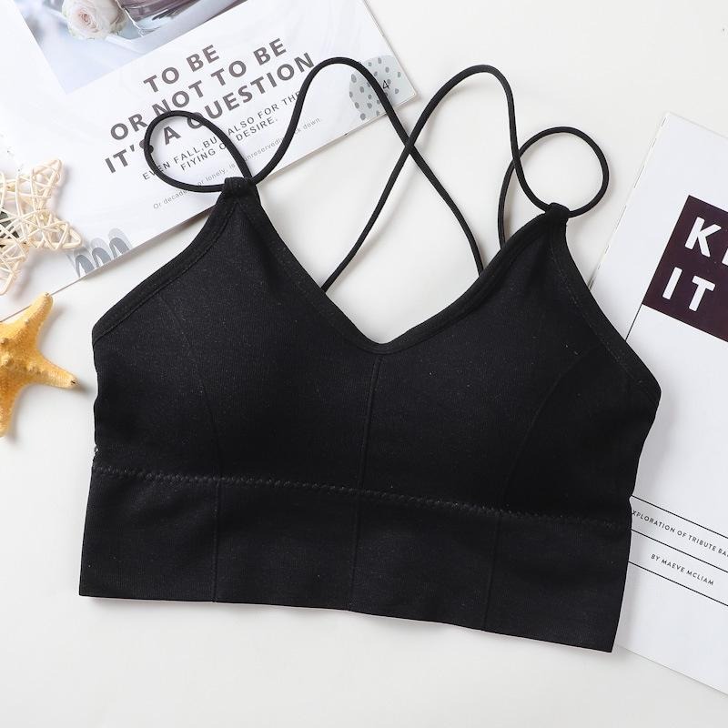 台灣現貨 😍韓版帶胸墊背心😍 性感網紅款 小可愛 細肩 舒適清涼 韓版小可愛 內搭 外搭 上衣 女裝 美背設計 短半上衣-細節圖5