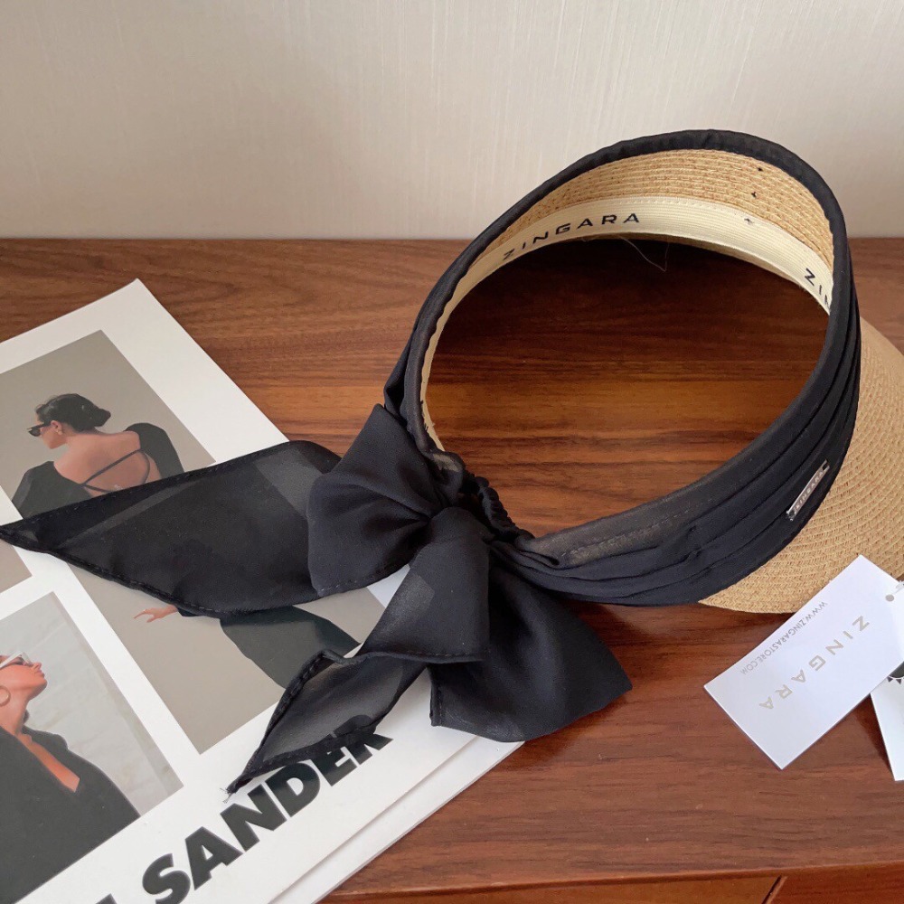 ZINGARA JASPER BEACH VISOR 後緞帶綁結海灘遮陽帽 空頂帽 草帽 蝴蝶結 小臉神帽 防曬 遮陽-細節圖3