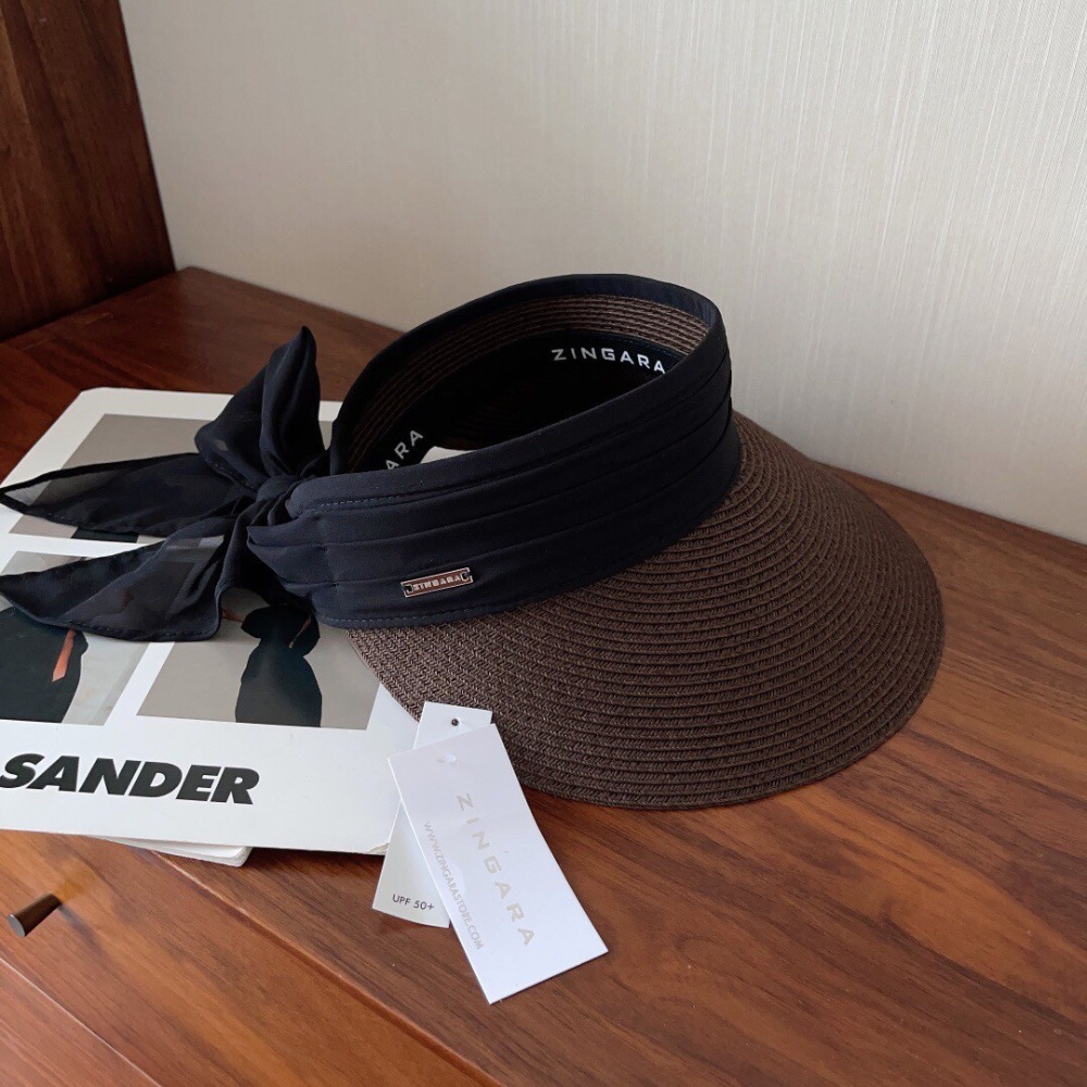 ZINGARA JASPER BEACH VISOR 後緞帶綁結海灘遮陽帽 空頂帽 草帽 蝴蝶結 小臉神帽 防曬 遮陽-細節圖4