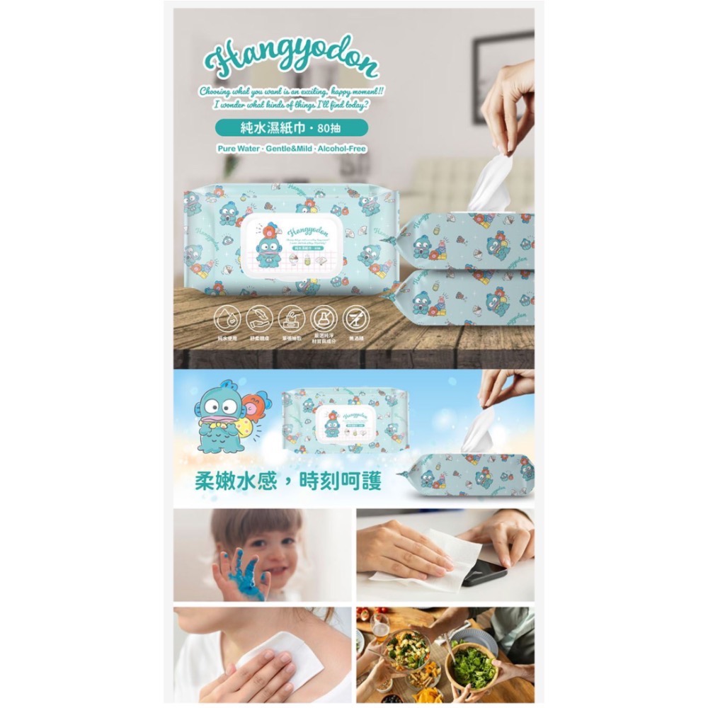 人魚漢頓純水濕紙巾-野餐款80抽 馬上出貨-細節圖2