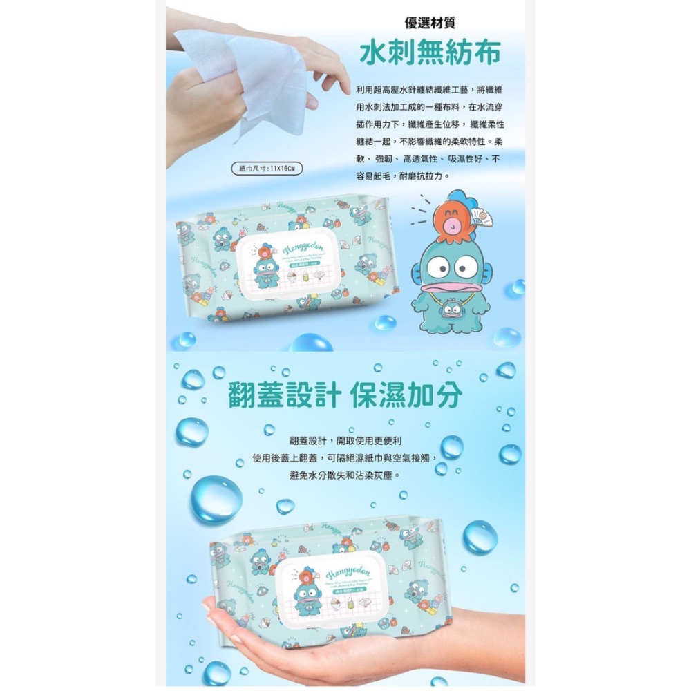 人魚漢頓純水濕紙巾-野餐款80抽 馬上出貨-細節圖3