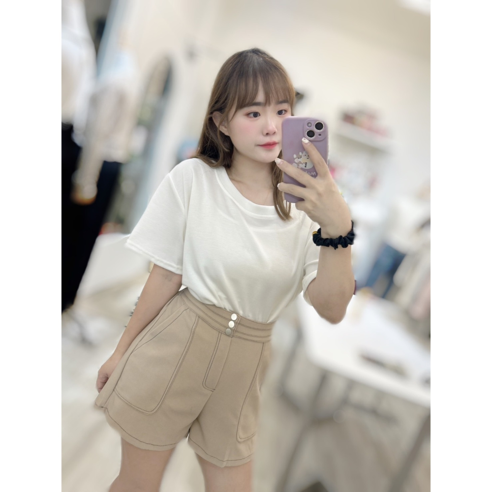 素面百搭太空棉寬版涼感衣-細節圖4