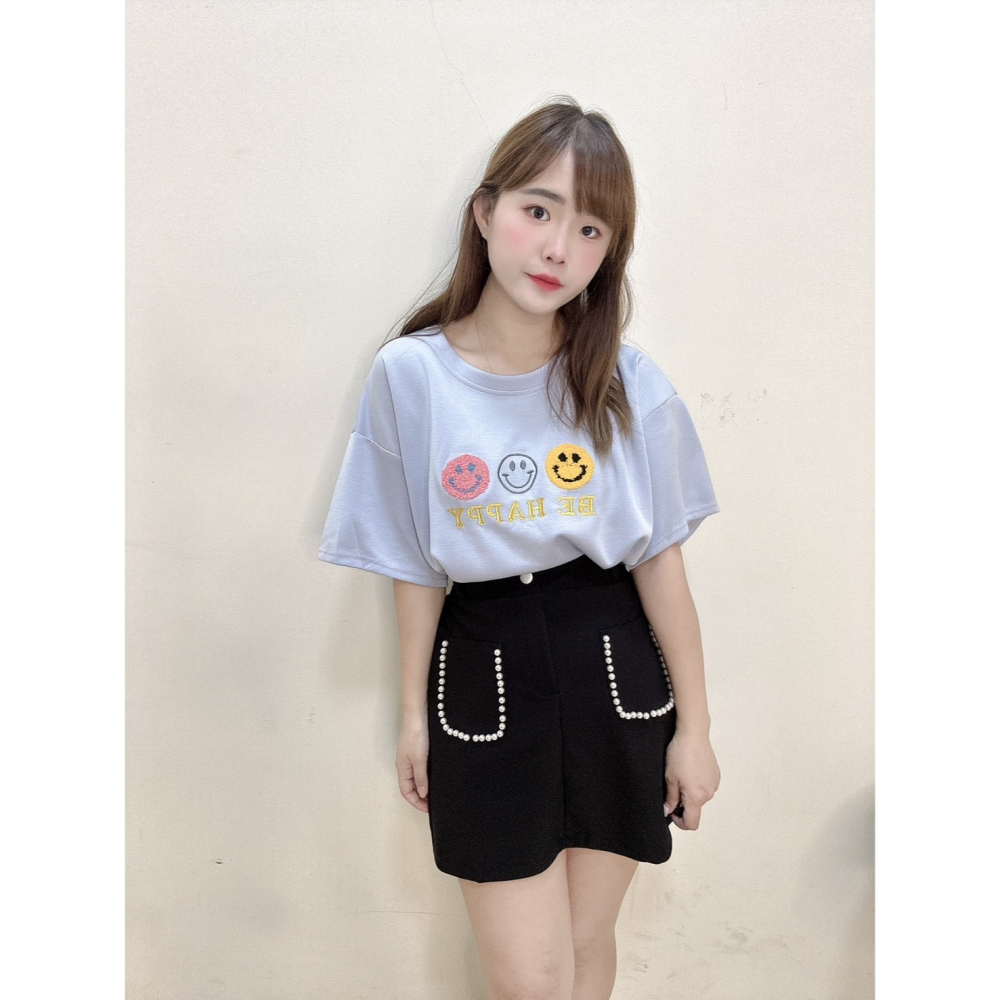 重工立體微笑太空棉上衣-細節圖2