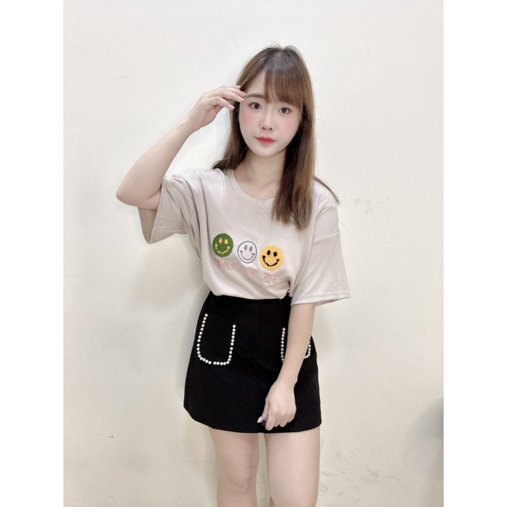 重工立體微笑太空棉上衣-細節圖5