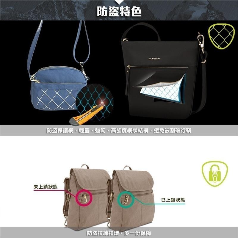 Travelon METRO城市斜背包(TL-43413)(美國防盜包/RFID防竊取/側背/單肩背包)-細節圖6
