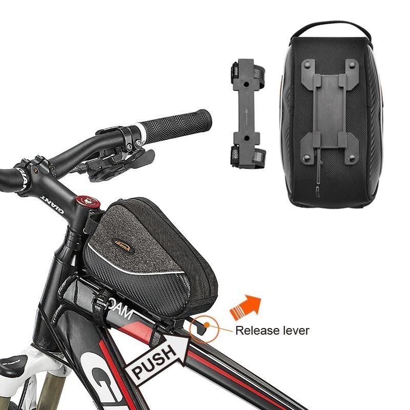 IBERA快拆扣上管袋IB-TB17(反光條)(單車前梁包/前置物袋/車前包/車架袋/自行車手袋/登山車/台灣製)-細節圖2