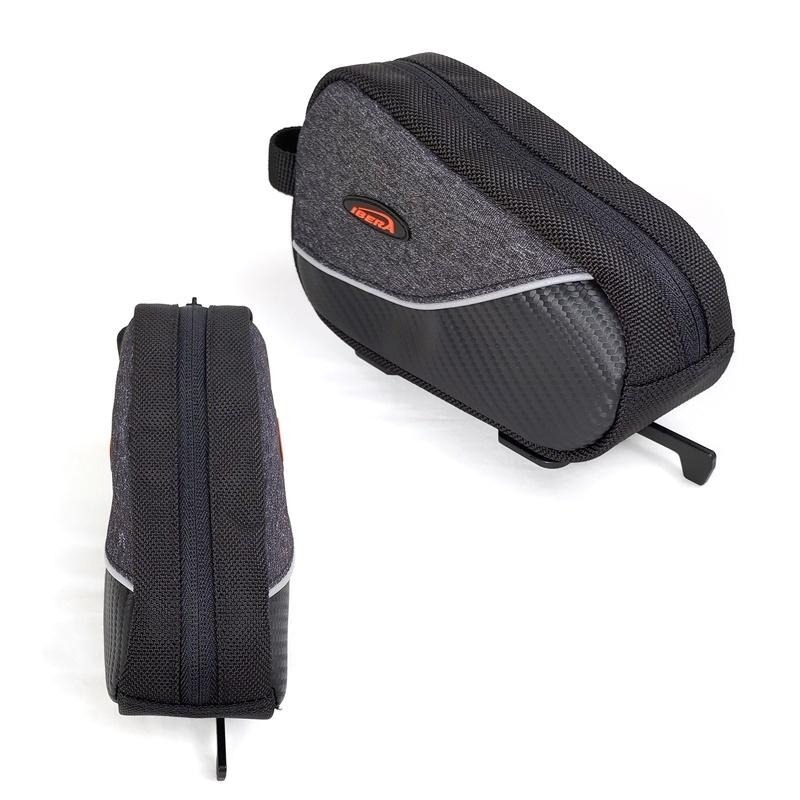 IBERA快拆扣上管袋IB-TB17(反光條)(單車前梁包/前置物袋/車前包/車架袋/自行車手袋/登山車/台灣製)-細節圖3