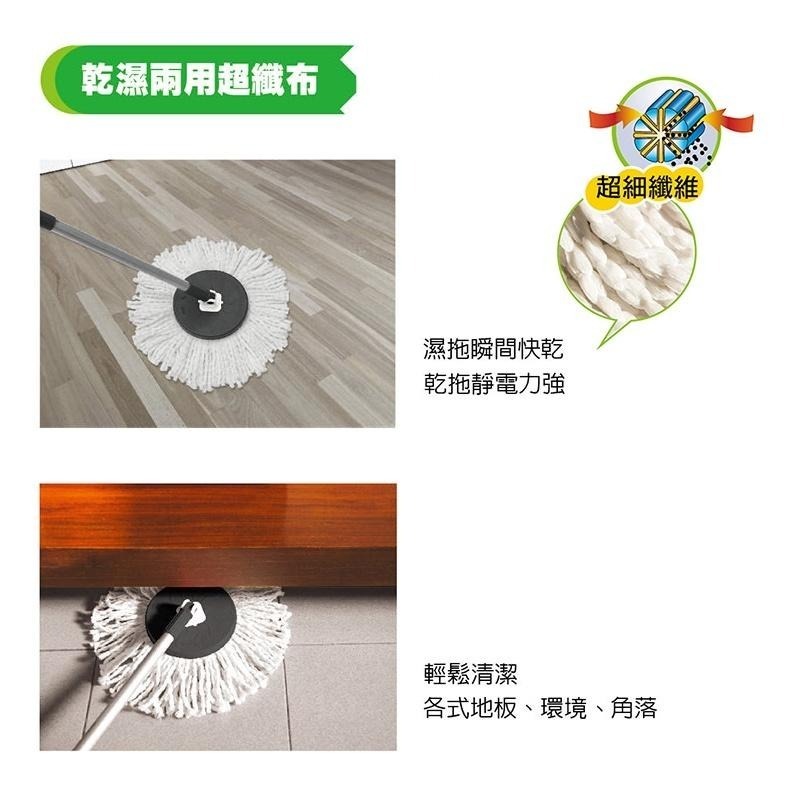 搖滾雞360°水桶拖把替換組(補充包/旋轉拖把頭/乾濕二用/居家清潔/Rocktex/舞水痕/台灣製)-細節圖3