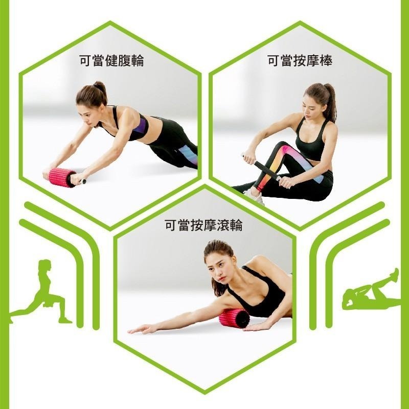 Comefree三合一健身按摩滾輪(健腹輪/按摩滾筒/滾棒/按摩棒/玉米型/酒桶型/舒緩肌肉緊繃)-細節圖3