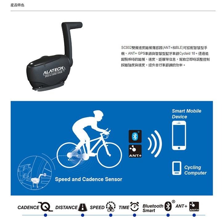 雙頻速度踏頻傳感器ALATECH SC002(藍牙及ANT+雙頻/自行車感測器/單車/腳踏車)-細節圖2