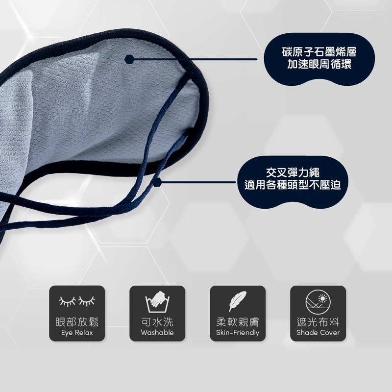 Comefree石墨烯舒眠眼罩(遮光眼罩/助眠/幫助入睡/頭戴式)-細節圖4