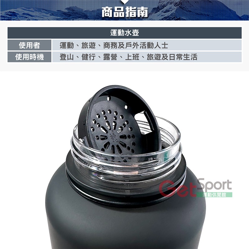 ATUNAS漸層炫彩運動水壺1500ml(大容量水瓶/運動杯/環保瓶/無毒/隨身壺/Tritan)-細節圖5
