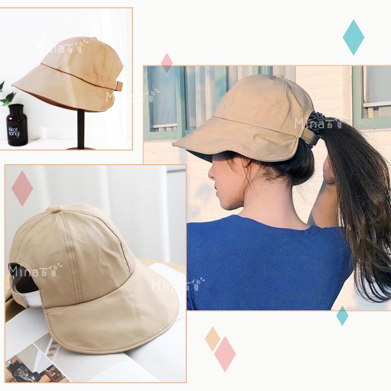 [台灣發貨 超取免運] 漁夫帽 遮陽帽 防曬帽 水桶帽 馬尾帽 小臉帽 淑女帽 造型帽 荷葉帽 帽子 (mina百貨)-細節圖8