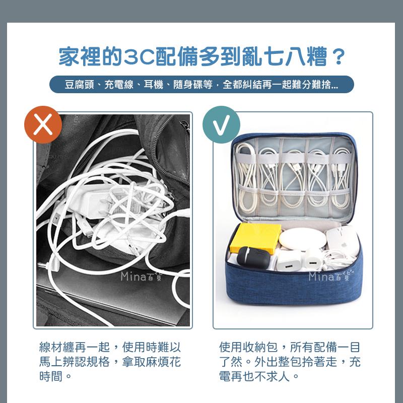 [台灣發貨 超取免運] 3c收納包 充電線收納包 線材收納 線材收納包 電線收納包 數據線收納包 (mina百貨)-細節圖3