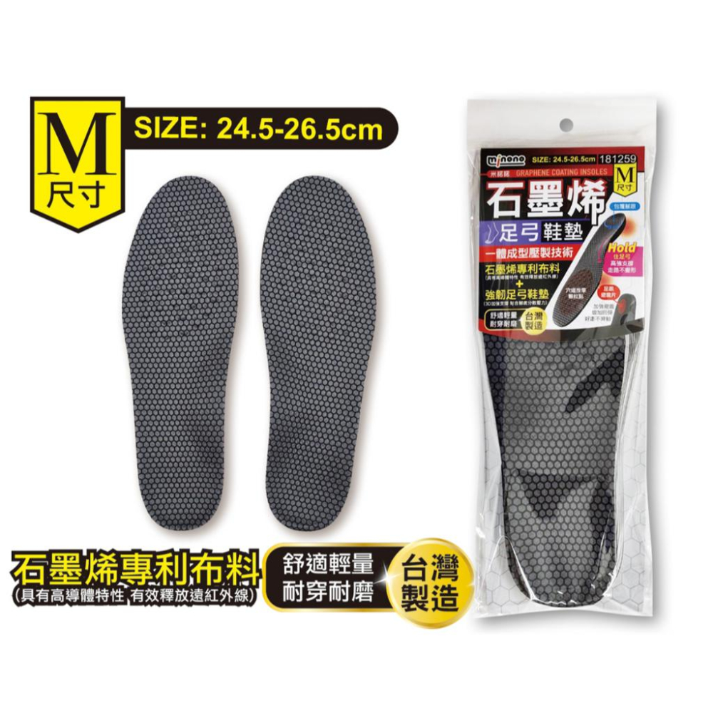 《物廉網》米諾諾 石墨烯足弓鞋墊 (M/L) 石墨烯鞋墊 運動鞋墊 足弓鞋墊 舒適鞋墊 久站鞋墊 柔軟鞋墊 防臭鞋墊-細節圖2