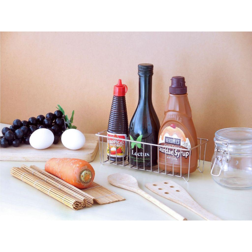 《物廉網》台灣製 皇家 小瓶收納籃 小 不鏽鋼整理籃 置物架 萬用架 304不銹鋼  收納籃 廚房用具 瀝水籃 不鏽鋼籃-細節圖6