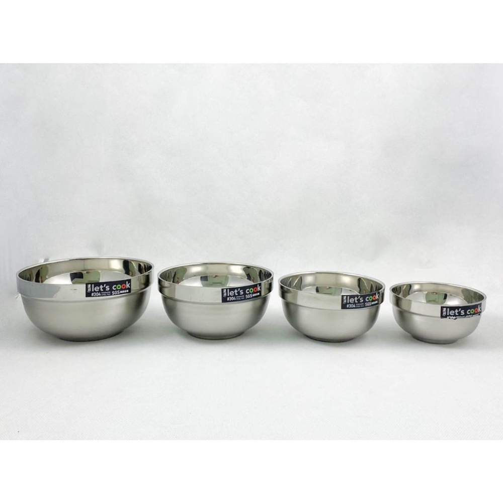 《物廉網》304不鏽鋼雙層隔熱碗(多尺寸) 隔熱碗 防燙碗 雙層碗 白鐵碗 不銹鋼碗 廚具 廚房用品-細節圖3