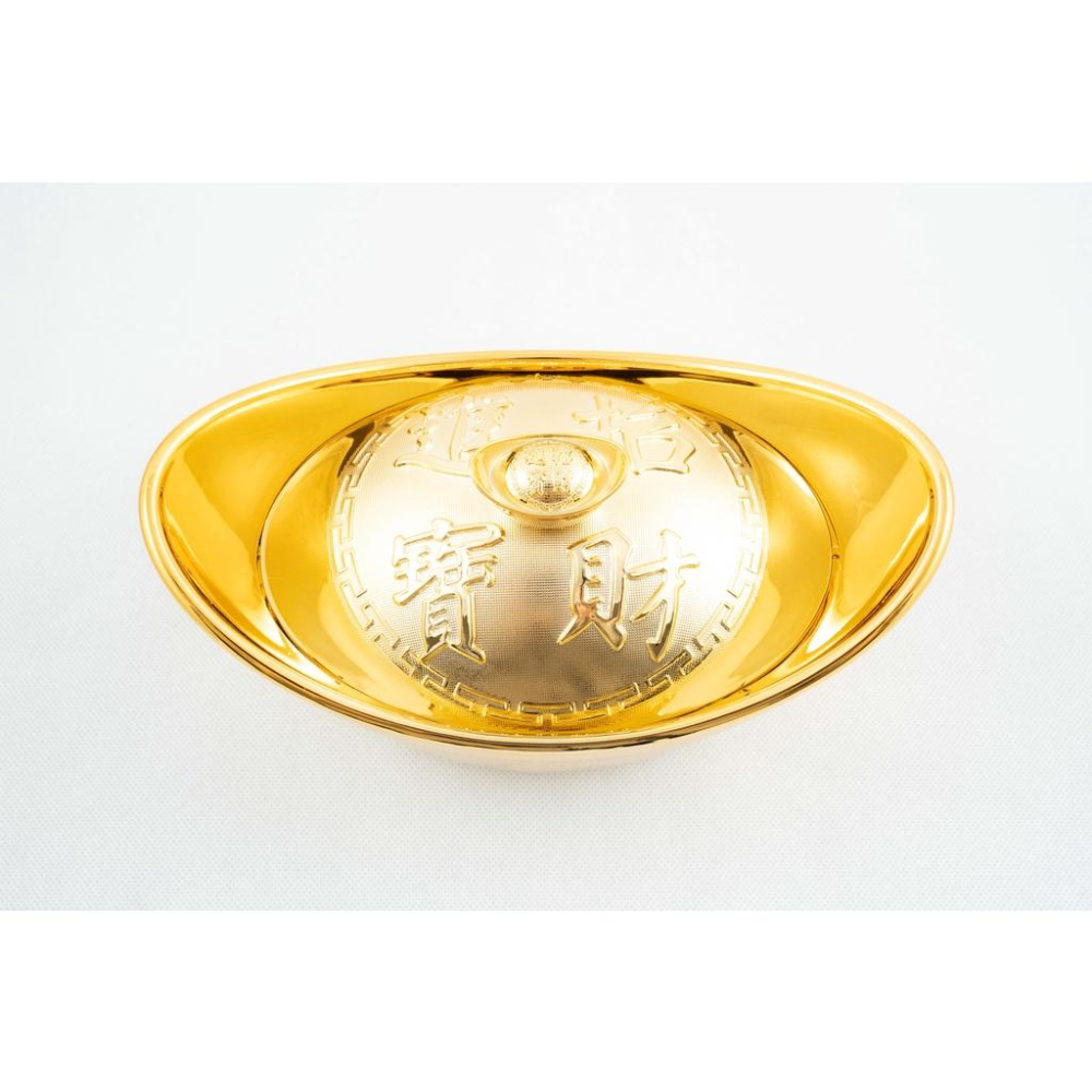 《物廉網》台灣製 聚寶盒 金元寶 儲物糖果盒 糖果罐 裝飾 擺飾 聚寶盆 過年 新年 招財進寶 餅乾盒 餅盒-細節圖2