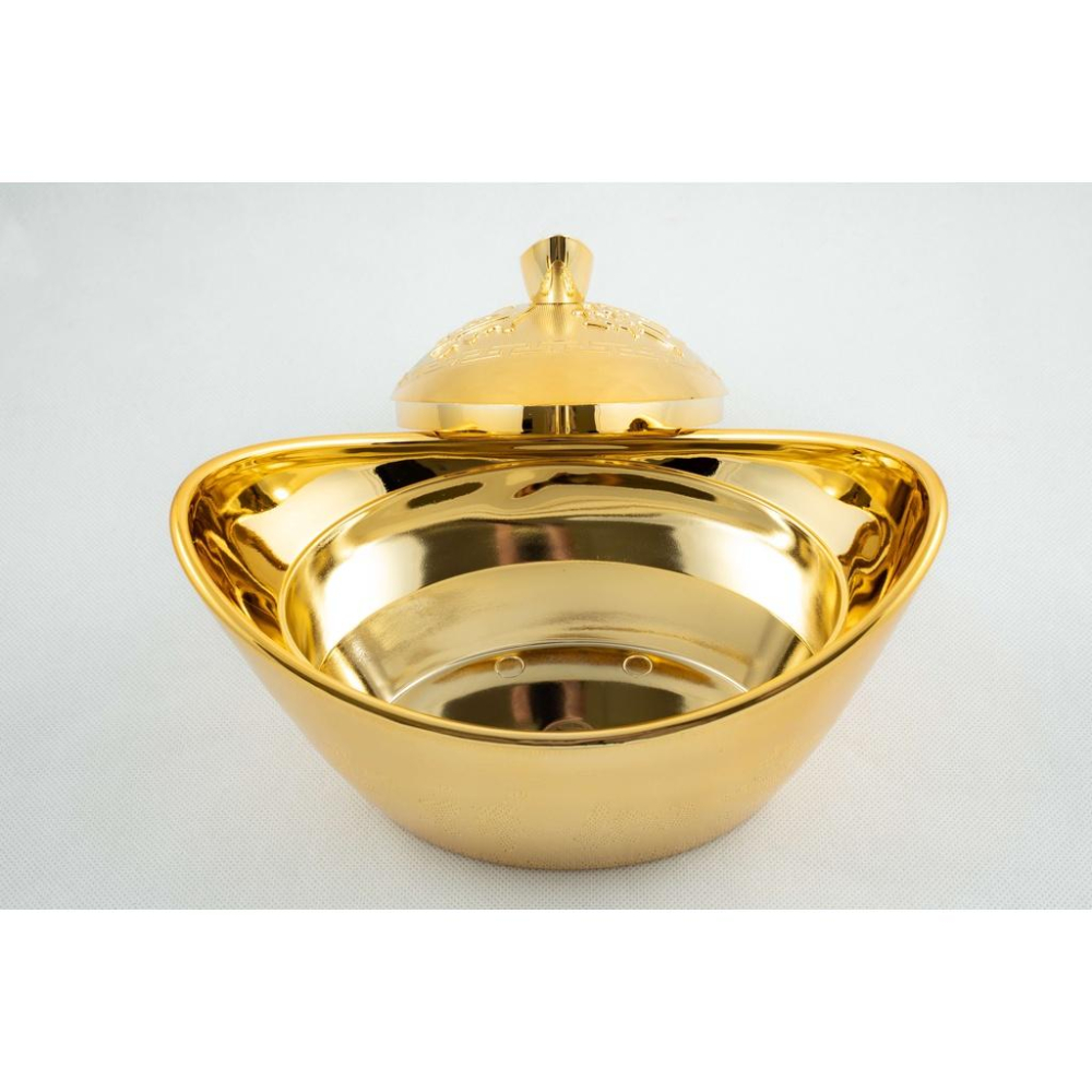 《物廉網》台灣製 聚寶盒 金元寶 儲物糖果盒 糖果罐 裝飾 擺飾 聚寶盆 過年 新年 招財進寶 餅乾盒 餅盒-細節圖3