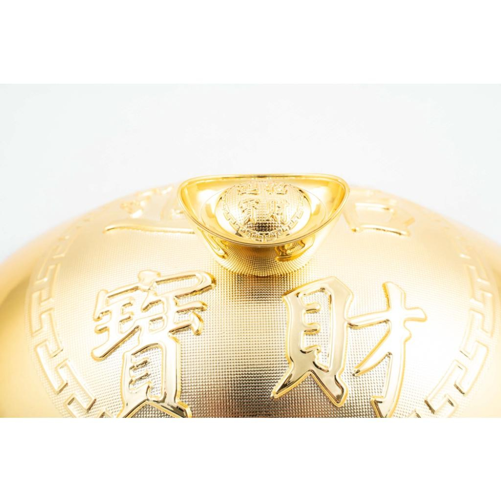 《物廉網》台灣製 聚寶盒 金元寶 儲物糖果盒 糖果罐 裝飾 擺飾 聚寶盆 過年 新年 招財進寶 餅乾盒 餅盒-細節圖6