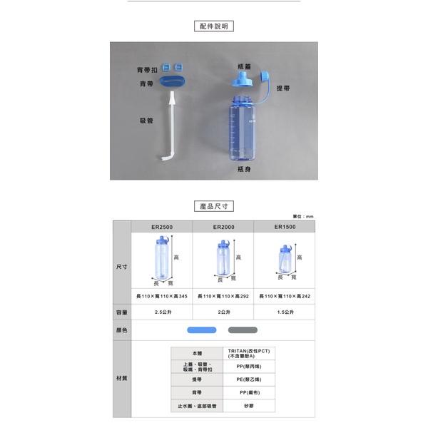 《物廉網》聯府 KEYWAY 加水站吸管水壺 1500cc~2500cc 水杯 運動水壺 吸管水壺 台灣製造-細節圖7