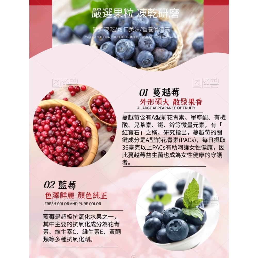 蔓越莓青春三元素-內含蔓越莓、藍莓、蘋果、鳳梨、麥粉 夏日必備 女生的好朋友-細節圖3