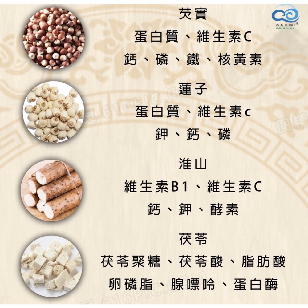 四神粉 內含茯苓、淮山、芡實、蓮子-細節圖2