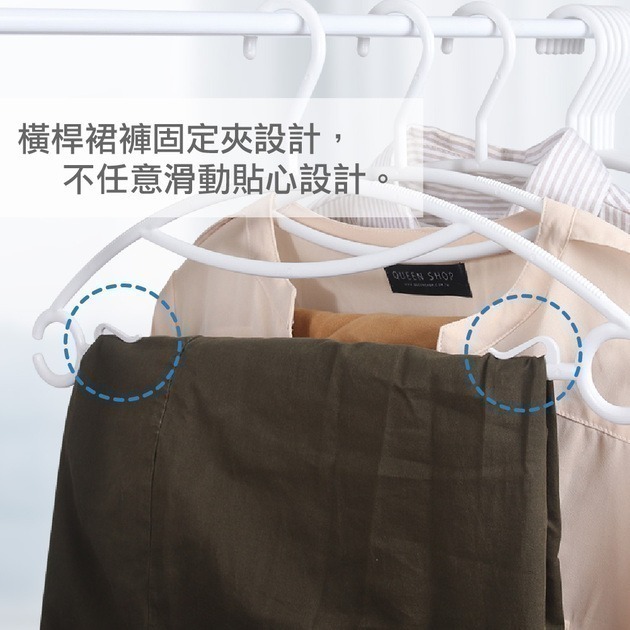 《艾克思》台灣製無痕順肩多功能塑膠衣架_36入-細節圖3