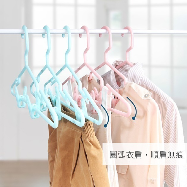 《艾克思》台灣製粉彩附夾淑女衣架_12入-細節圖2