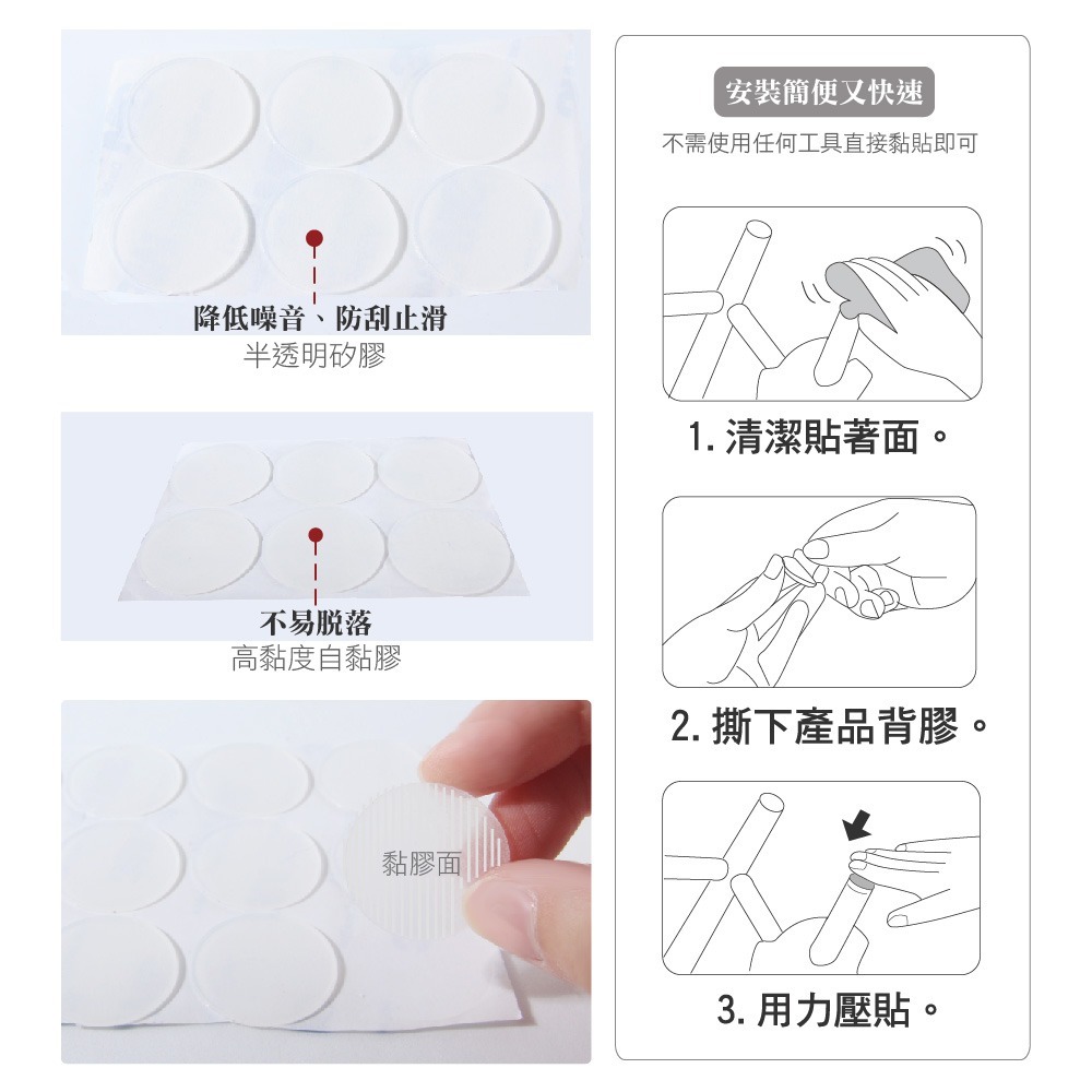 《艾克思》家俱電器防刮止滑吸震半透明矽膠保護墊_圓型-細節圖5