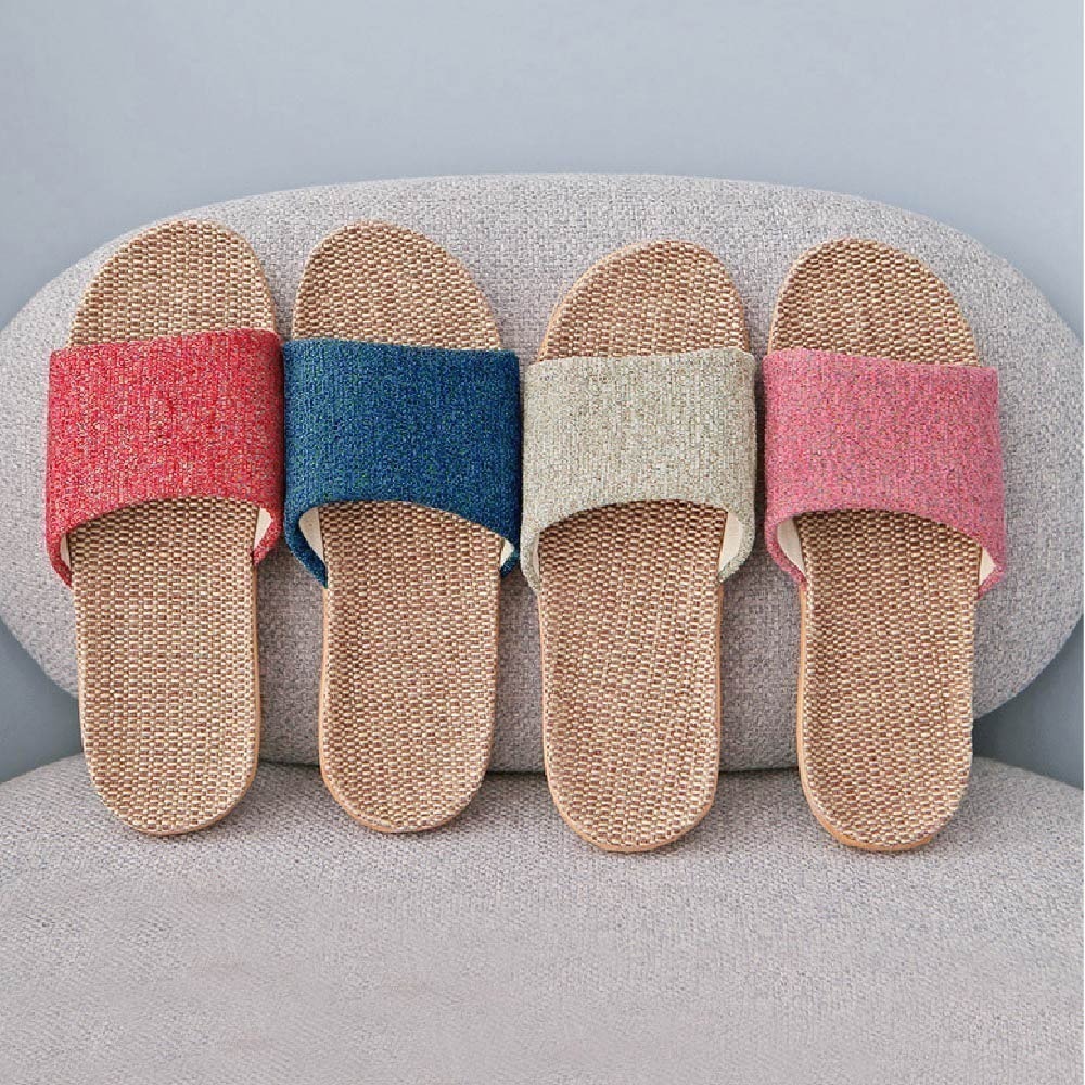 《艾克思》繽紛糖果色亞麻透氣輕巧防滑室內拖鞋(男/女款)_1雙-細節圖2