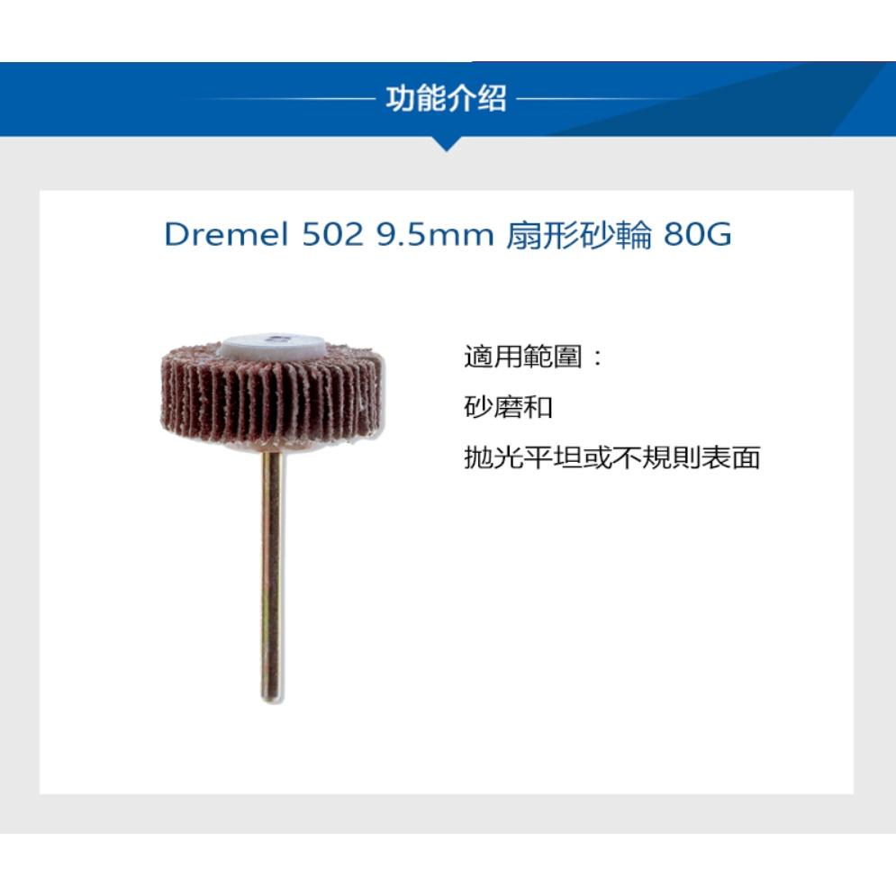 台北益昌 Dremel 精美 真美 502 9.5mm 扇形砂輪 80 G-細節圖2