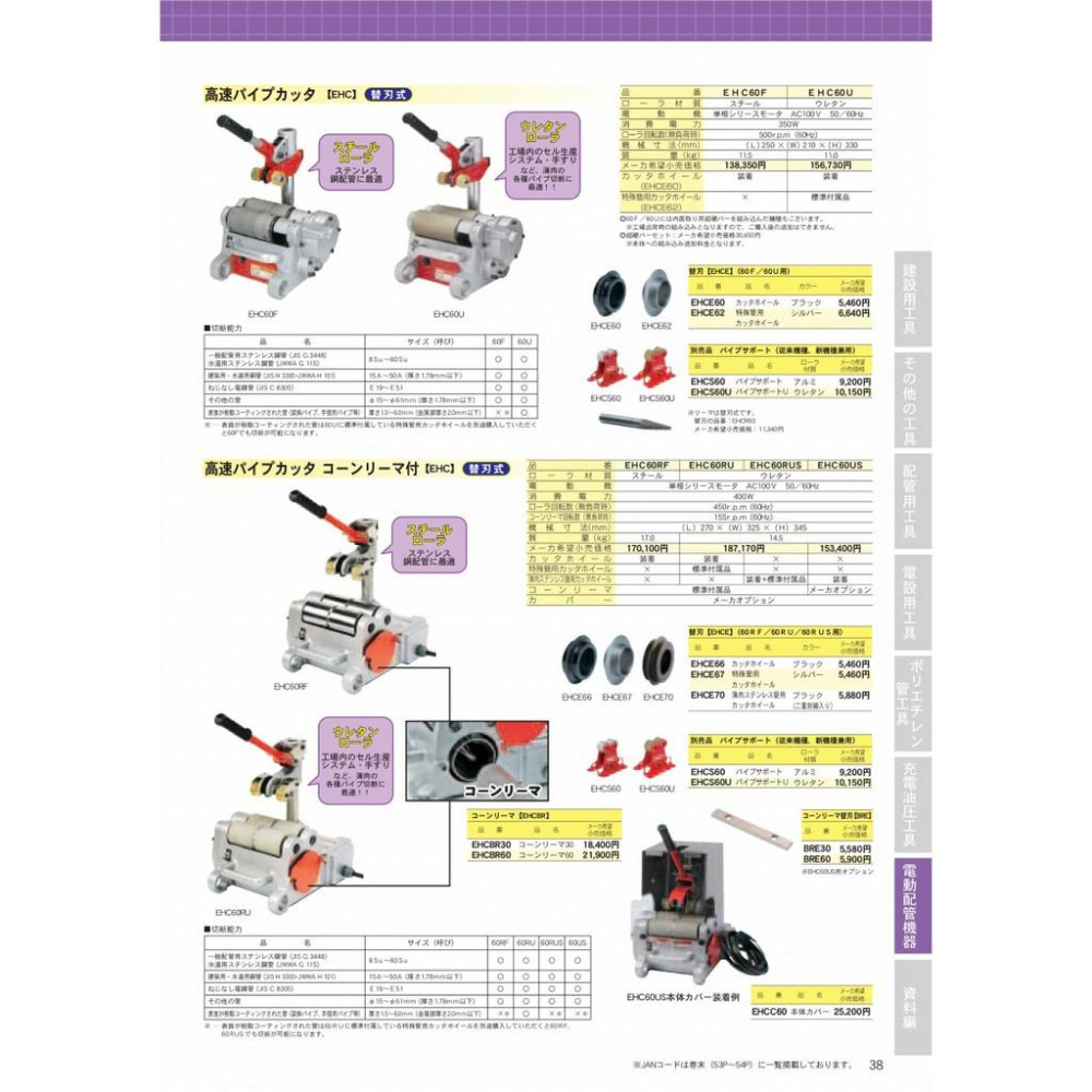 日本 MCC 電動高速 EHC-60RF 不鏽鋼管 白鐵薄管 白鐵管 不銹鋼 壓接管 切斷機 切管機-細節圖3