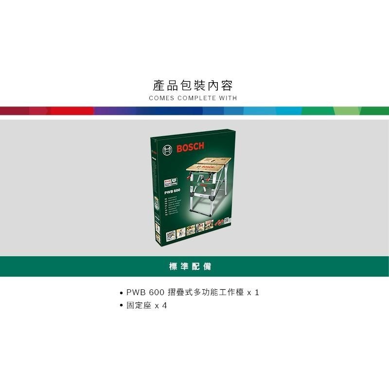 台北益昌 全新上市 德國 BOSCH 木工 摺疊式 多功能 工作檯 工作台 PWB 600-細節圖5