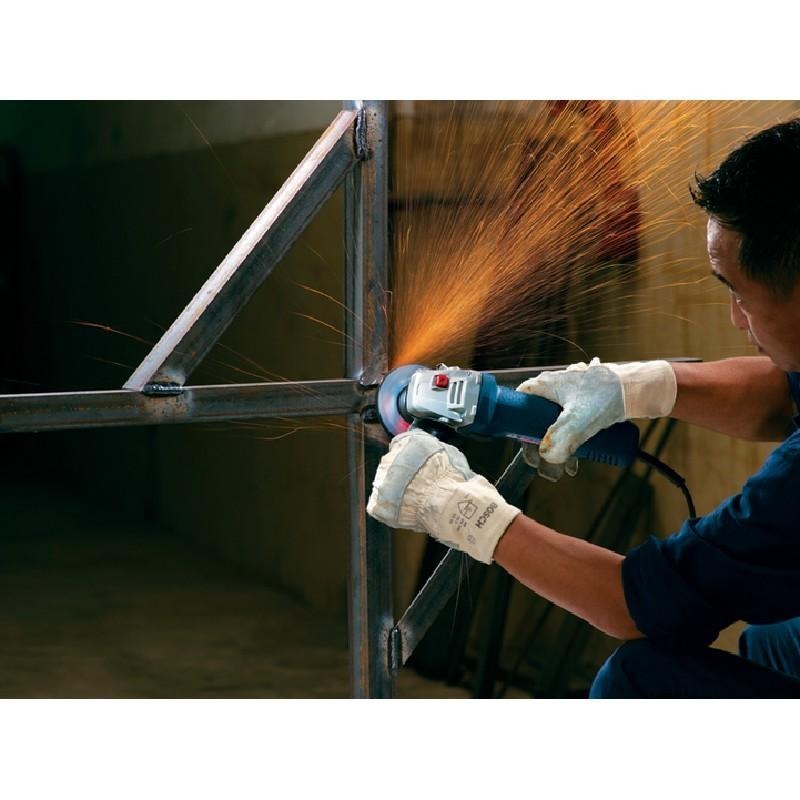 台北益昌贈原廠切片*1 BOSCH 可調速 手持式 平面 砂輪機4＂ GWS 750-100S 750-100 S-細節圖6