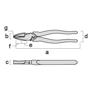 【台北益昌】FUJIYA 日本 富士箭 偏芯強力膠柄 鋼絲鉗 3000N-200BG / 3000N-225BG 公司貨-細節圖2