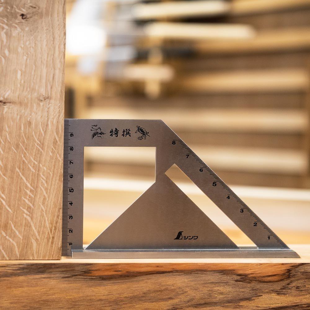 【台北益昌】日本 SHINWA 鶴龜 不鏽鋼 45度/90度 量測 梯尺止型定規尺 直角尺 劃線規 角尺 62081-細節圖5