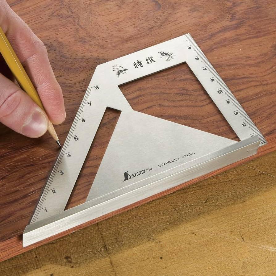 【台北益昌】日本 SHINWA 鶴龜 不鏽鋼 45度/90度 量測 梯尺止型定規尺 直角尺 劃線規 角尺 62081-細節圖7