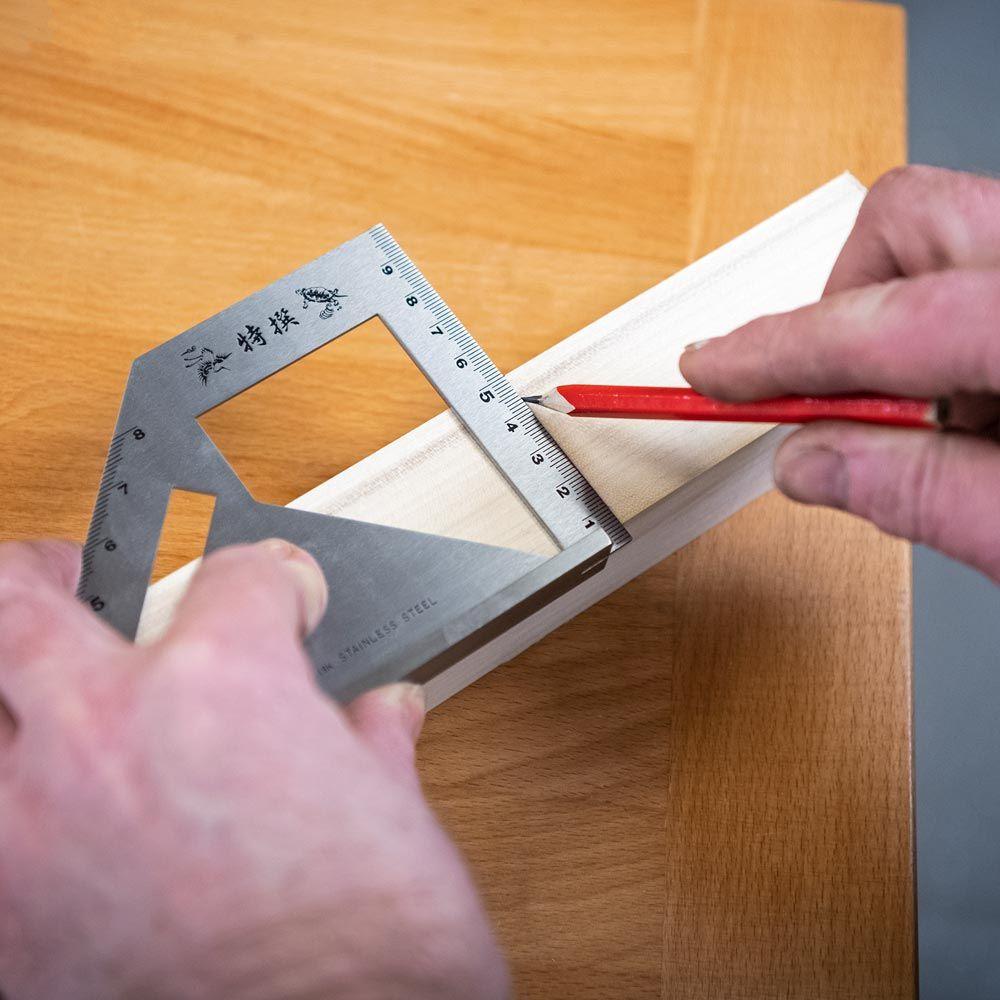 【台北益昌】日本 SHINWA 鶴龜 不鏽鋼 45度/90度 量測 梯尺止型定規尺 直角尺 劃線規 角尺 62081-細節圖8