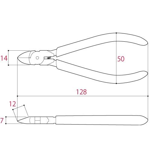 【台北益昌】日本製 角田 TTC KING TTC 強力斜口鉗 MNH-125 可剪 白鐵線1.6MM 斜口鉗-細節圖5