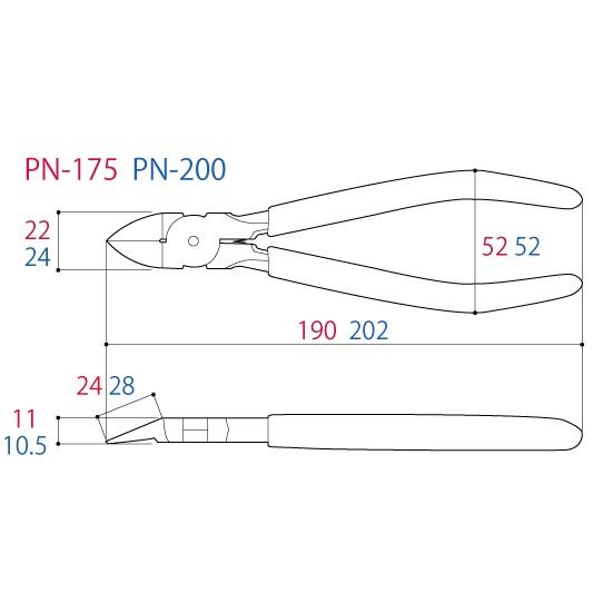 【台北益昌】㊣日本製造㊣ 角田 TTC 塑膠 電子 斜口鉗 PN-125 PN-150  PN-200 彈簧式-細節圖8