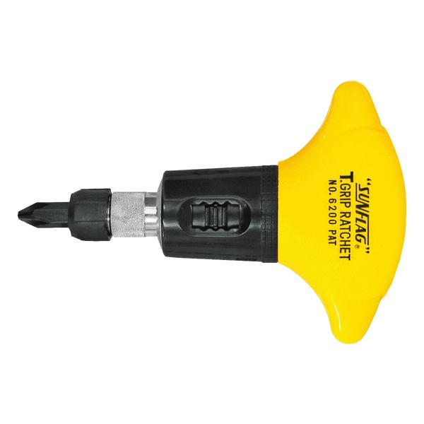 【台北益昌】日本 SUNFLAG 新龜 NO.6200 (468.6200) T型 正逆轉起子 一/十字-細節圖2