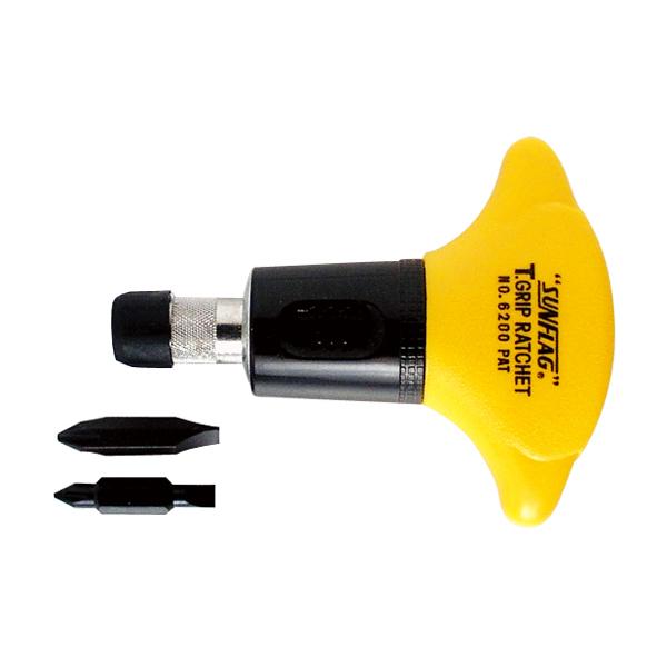 【台北益昌】日本 SUNFLAG 新龜 NO.6200 (468.6200) T型 正逆轉起子 一/十字-細節圖3