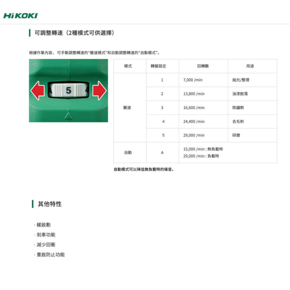 【台北益昌】HIKOKI  MV (36V) 無刷 刻磨機 (按壓 開關)（空機）-細節圖5