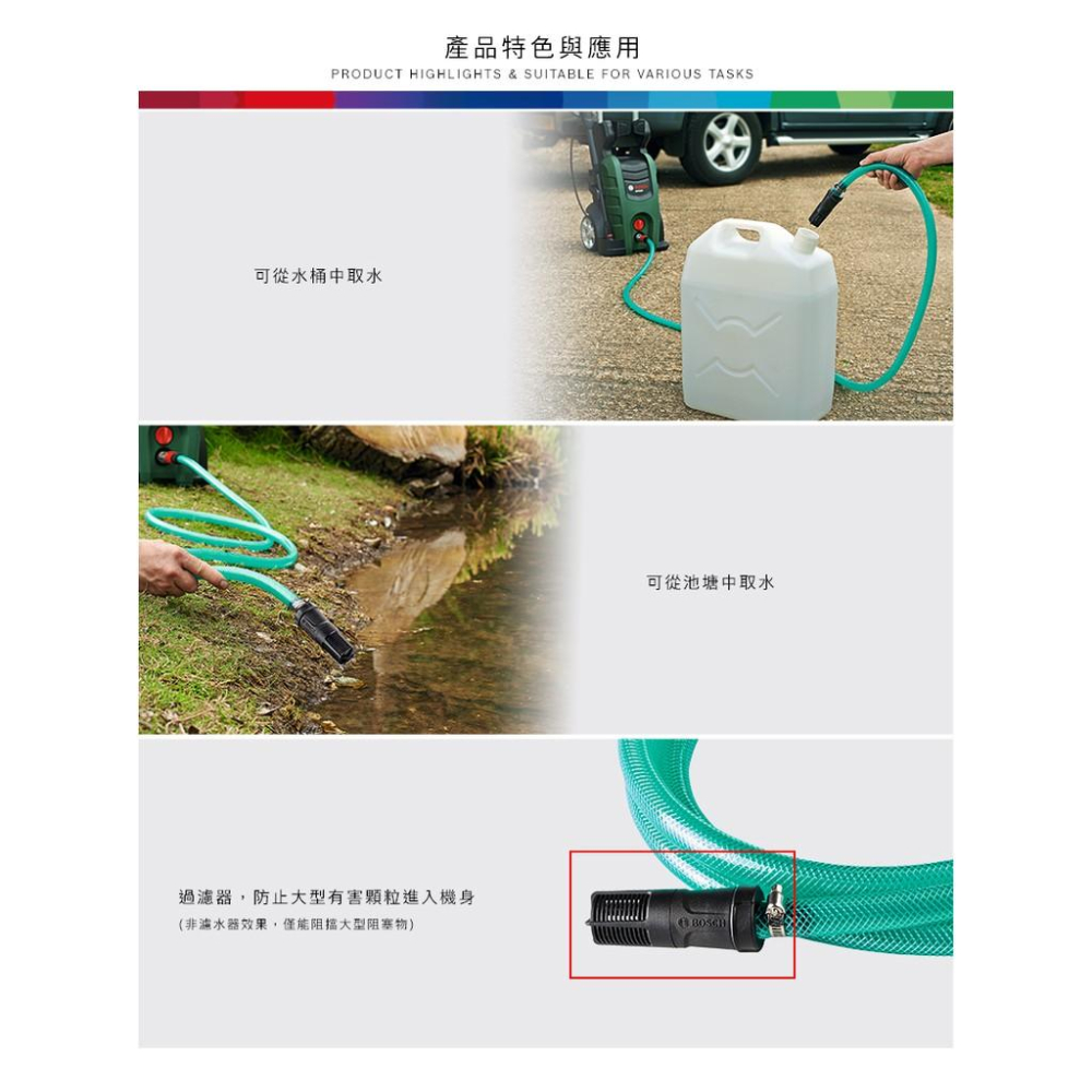 台北益昌 德國 BOSCH 高壓 清洗機 自吸 用軟管組 EA 110 AQT 33-11 UA125 可用-細節圖3