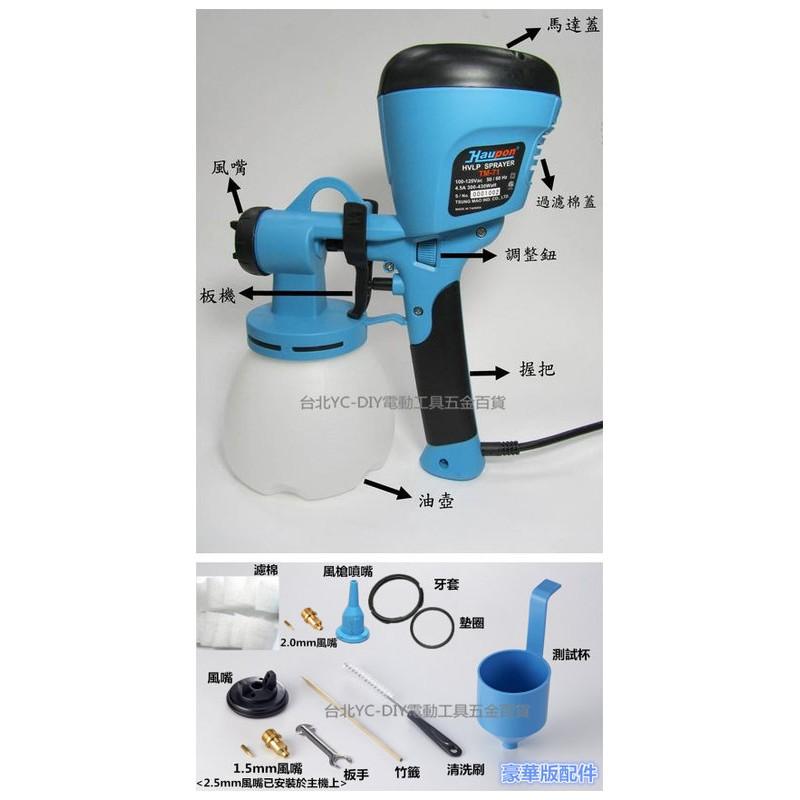 台北益昌 豪華版 噴霸 保固+贈逆止閥+濾棉10片雙噴頭 TM-71 TM71 電動 噴槍 噴漆 水泥漆 乳膠漆 油漆-細節圖2
