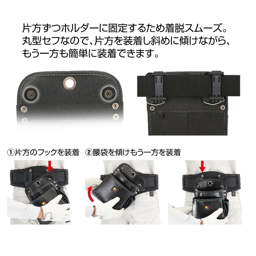 【台北益昌】TAJIMA 田島 雙快扣式 真皮 腰袋SFKBK-2S2H SFKBK-2M2H SFKBK-KG3L2H-細節圖6