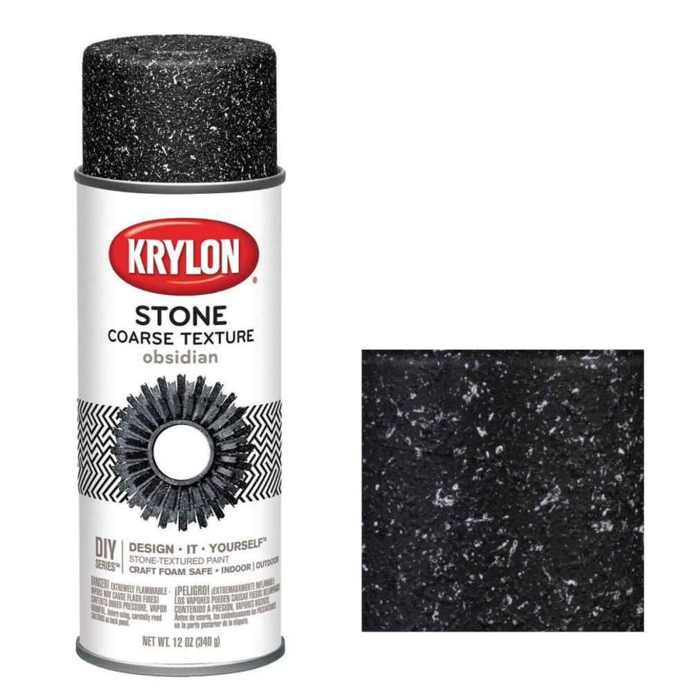 Krylon 18212 Obsidian Indoor & Outdoor Coarse Stone Texture Spray